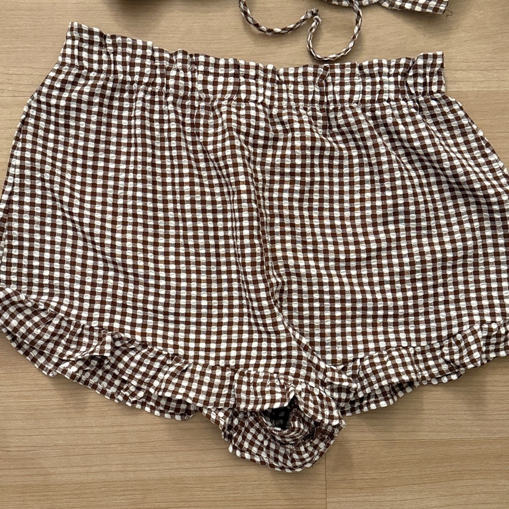 Wild Fable 2 Piece Brown Gingham Set - Picture 3 of 3